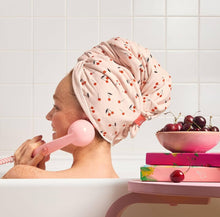 Load image into Gallery viewer, Xl Hair Towel Wrap - Cherry Print