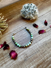 Load image into Gallery viewer, 6 mm sterling silver pearls bracelet with maya jade natural