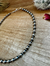 Load image into Gallery viewer, 14 inch 6 mm and 3 mm Sterling Silver Pearls choker necklace