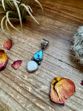 Load image into Gallery viewer, 2 stone Pendant - Golden Hill turquoise, White Buffalo &amp; Sterling Silver