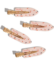 Load image into Gallery viewer, Creaseless Clips 4pc Set- Cherry Print