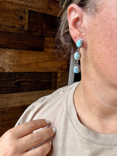 Load image into Gallery viewer, 3 Tiers Dangle Golden Hills Turquoise Stud Earrings