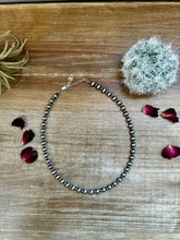 Load image into Gallery viewer, 14 inch 6 mm and 3 mm Sterling Silver Pearls choker necklace