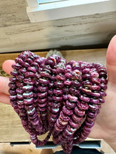 Load image into Gallery viewer, 20 Inch purple spiny shell and 3 mm sterling silver pearls
