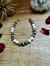 Load image into Gallery viewer, 8 mm Sterling Silver Pearls bracelet with pink conch beads