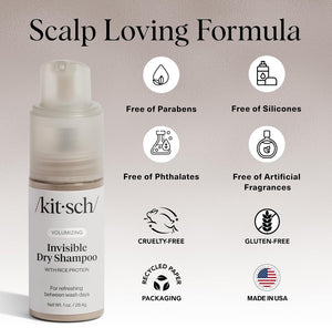 Volumizing Rice Protein Dry Shampoo - Invisible 1 oz