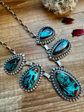 Load image into Gallery viewer, 5 Stones Blackjack turquoise necklace