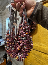 Load image into Gallery viewer, 22 Inch graduated deep purple spiny and sterling silver pearls