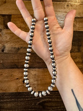 Load image into Gallery viewer, 14 inch 10 mm and 10 mm Sterling Silver Pearls choker necklace