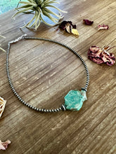 Load image into Gallery viewer, 3 mm Sterling Silver Pearls with flat natural turquoise - western jewelry