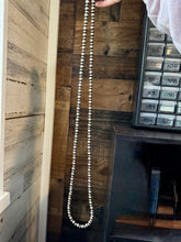 Load image into Gallery viewer, 54 inch Necklace - 10 mm &amp; 10 mm saucer Sterling Silver Pearls
