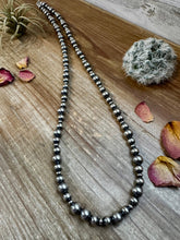 Load image into Gallery viewer, 34 inch Necklace - 8-10 mm &amp; 5 mm saucer Sterling Silver Pearls