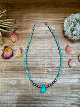 Load image into Gallery viewer, 6 mm Sterling Silver Pearls choker real turquoise