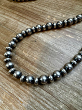 Load image into Gallery viewer, 54 inch Necklace - 10 mm &amp; 10 mm saucer Sterling Silver Pearls