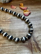Load image into Gallery viewer, 35 inch necklace - 14 mm &amp; 10 mm saucer Sterling Silver Pearls