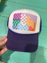 Load image into Gallery viewer, Colorful Checkerboard Pattern Trucker Hat