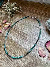 Load image into Gallery viewer, 17 inch long Sterling Silver Pearls and turquoise