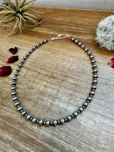 Load image into Gallery viewer, 14 inch 6 mm and 3 mm Sterling Silver Pearls choker necklace
