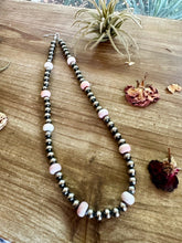 Load image into Gallery viewer, 20 inch 8 mm Sterling Silver Pearls necklace and pink conch