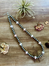Load image into Gallery viewer, 20 inch 8 mm Sterling Silver Pearls necklace and pink conch