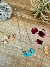 Load image into Gallery viewer, 20 inch LONGER turquoise and sterling silver pearl on paperclip chain