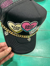 Load image into Gallery viewer, Gold Checkered Heart Trucker Hat Chain