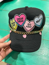 Load image into Gallery viewer, Gold Checkered Heart Trucker Hat Chain
