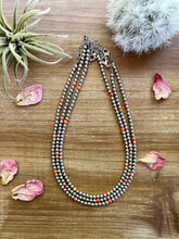 Load image into Gallery viewer, 4 mm silver plated and orange choker