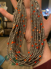 Load image into Gallery viewer, 4 mm silver plated and orange choker