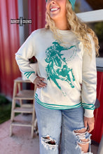 Load image into Gallery viewer, TEAL Wild &amp; Western Sweater