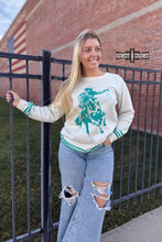 Load image into Gallery viewer, TEAL Wild &amp; Western Sweater
