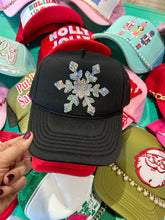 Load image into Gallery viewer, Sequin Snowflake Trucker Hat