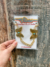 Load image into Gallery viewer, Turquoise Embossed Butterfly Trucker Hat Chain