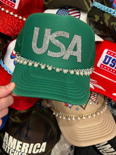 Load image into Gallery viewer, USA Rhinestone Trucker