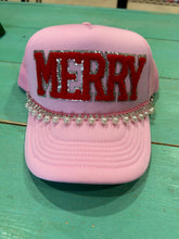 Load image into Gallery viewer, Red Chenille Merry Trucker