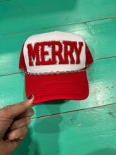 Load image into Gallery viewer, Red Chenille Merry Trucker