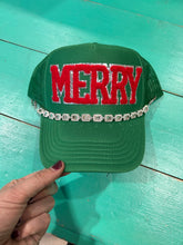 Load image into Gallery viewer, Red Chenille Merry Trucker