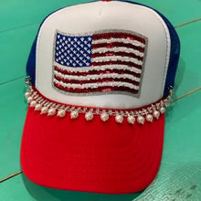 Load image into Gallery viewer, Sequin Flag Trucker