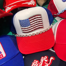 Load image into Gallery viewer, Sequin Flag Trucker