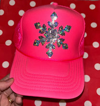 Load image into Gallery viewer, Sequin Snowflake Trucker Hat