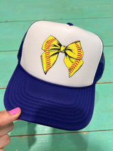 Load image into Gallery viewer, Softball Bow Trucker Hat
