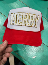 Load image into Gallery viewer, White Chenille Merry Trucker