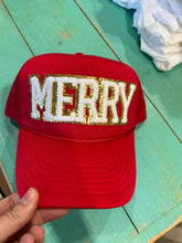 Load image into Gallery viewer, White Chenille Merry Trucker