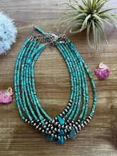 Load image into Gallery viewer, 6 mm Sterling Silver Pearls choker real turquoise